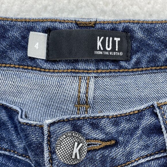 Kut From The Kloth Jeans Womens Sz 4 Blue Juliet Slouchy Boyfriend Distressed - Picture 11 of 13